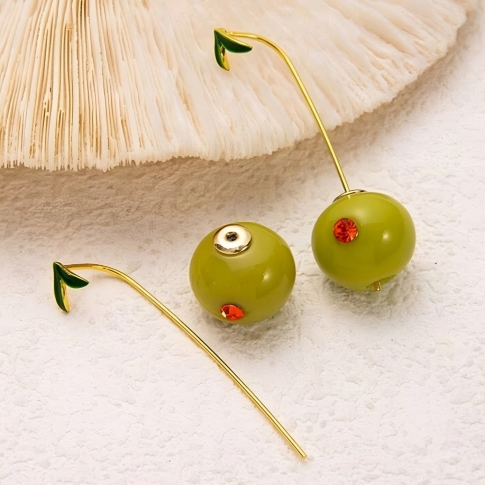 Olive earrings; nwot